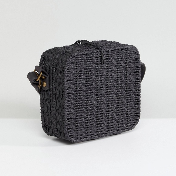 ASOS DESIGN Black Straw Bag - Picture 2 of 3